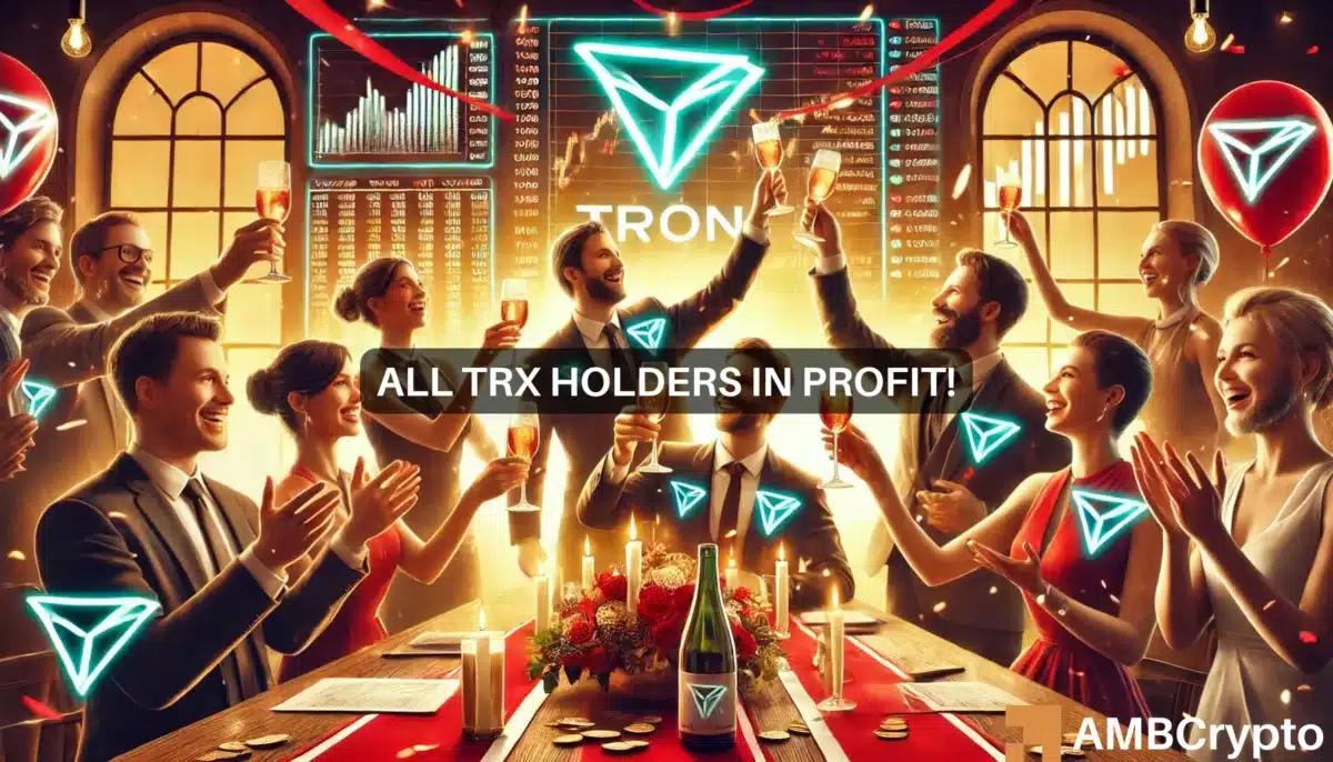 近 100% 的 Tron 持有者获利：这对 TRX 意味着什么