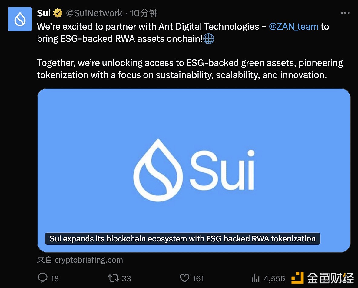 Layer1 blockchain Sui has reached cooperation with Ant Digital and its Web3 technology brand ZAN