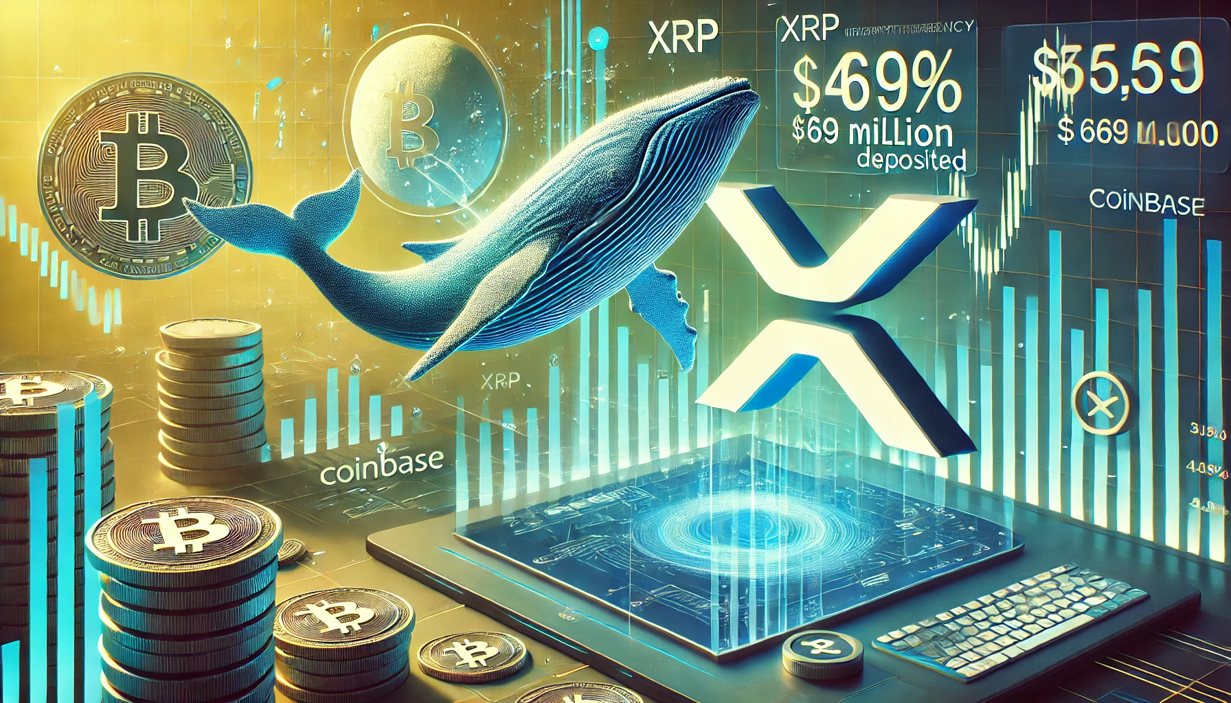 XRP 上涨 4%，Whale 回应 6900 万美元 Coinbase 存款