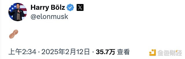 Musk posts a tweet of "peanuts" emoticon