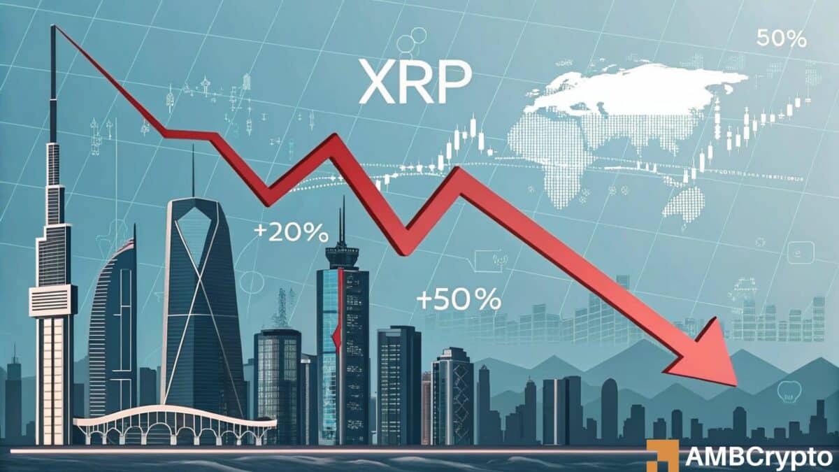 XRP似乎已经达到了市场的最高点，并且可能下降50％